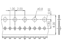 Drawing of embossed carrier tape for “0402”