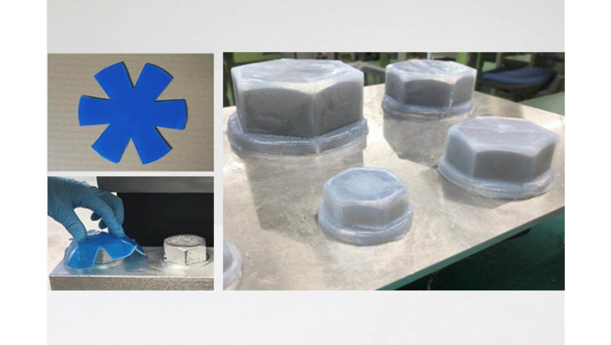 製品詳細|ボルト・ナット密閉防錆用|カップ成型シリコーンシート『BBキャップ®』